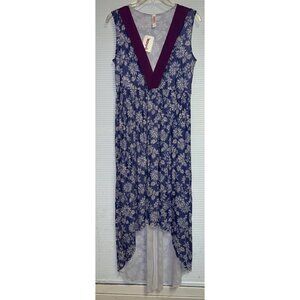 Sweet Peas Blue Floral Dress -- Large